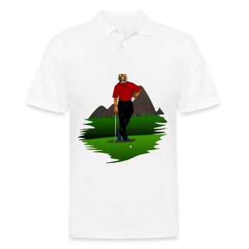 Tiger in the woods plays golf with racket gift - Men's Polo Shirt - white - Front - Kai (181cm)
