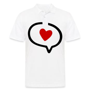 Speech bubble with heart - Men's Polo Shirt - white - Front - Kai (181cm)
