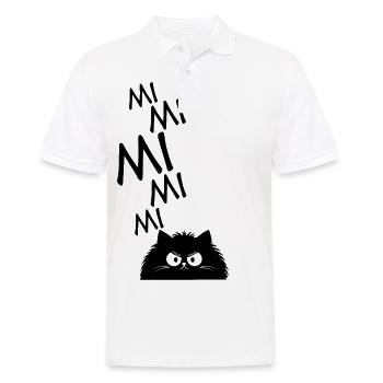 MiMiMi-Katze - Männer Poloshirt - Weiß - Vorne - Kai (181cm)