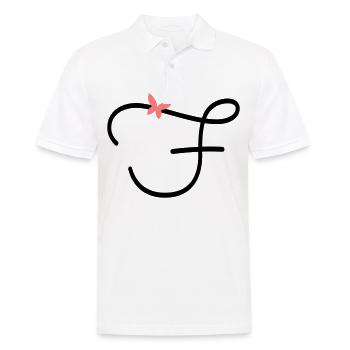 Letter F Butterfly Letter - Men's Polo Shirt - white - Front - Kai (181cm)