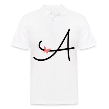 Lettre A Lettre Initiale Papillon - Polo Homme - blanc - Devant - Kai (181cm)