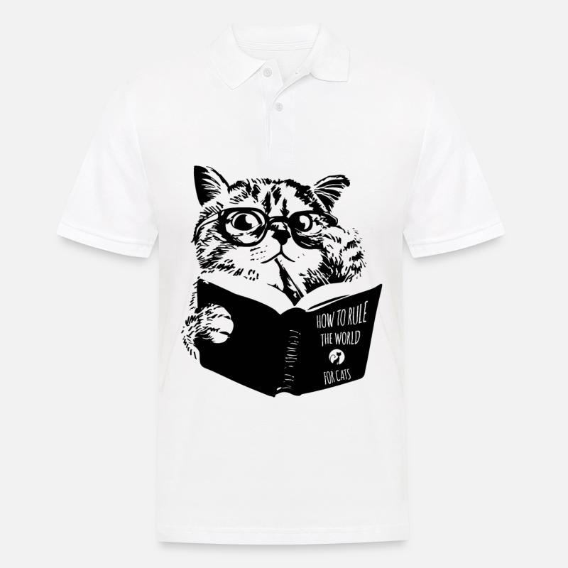 Katzen beherrschen die Welt - Männer Poloshirt - Weiß