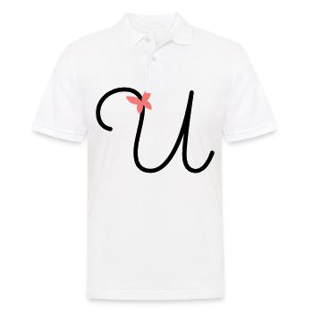 Lettre U Papillon Lettre - Polo Homme - blanc - Devant - Kai (181cm)