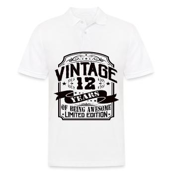 Birthday Vintage 12 Years Limited Edition - Men's Polo Shirt - white - Front - Kai (181cm)