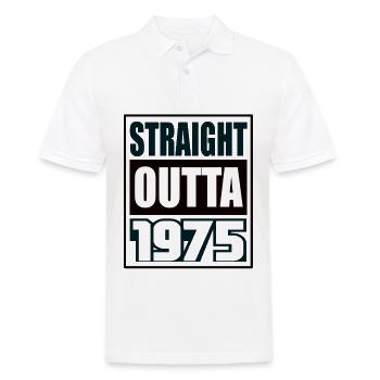 Straight Outta 1975 Birthday 1975 Born 1975 - Men's Polo Shirt - white - Front - Kai (181cm)