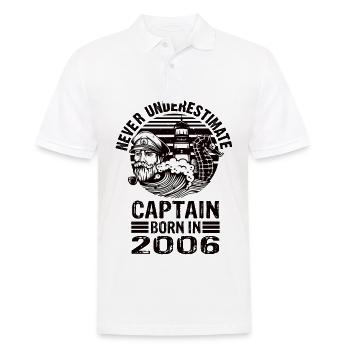 Never Underestimate Captain born in 2006 - Männer Poloshirt - Weiß - Vorne - Kai (181cm)