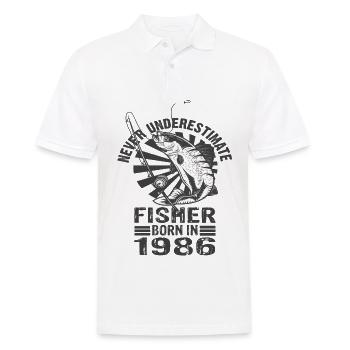 Never Underestimate Fisher Born In 1986 - Männer Poloshirt - Weiß - Vorne - Kai (181cm)