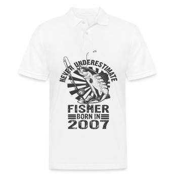 Never Underestimate Fisher Born In 2007 - Männer Poloshirt - Weiß - Vorne - Kai (181cm)