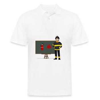 Feuerwehrmann - Männer Poloshirt - Weiß - Vorne - Kai (181cm)