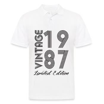 Vintage 1987 Vintage Geburtstag Retro Vintage - Männer Poloshirt - Weiß - Vorne - Kai (181cm)