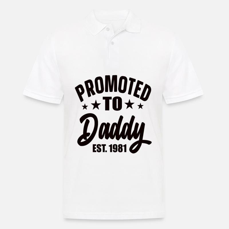 Promoted To Daddy Est 1981 - Männer Poloshirt - Weiß