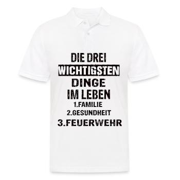 Feuerwehr - Männer Poloshirt - Weiß - Vorne - Kai (181cm)