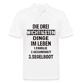 Segelboot - Männer Poloshirt - Weiß - Vorne - Kai (181cm)