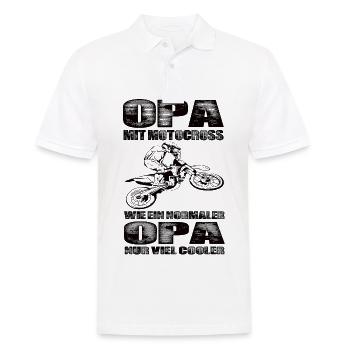 Opa Mit Motocross Wie Ein Normaler Opa Nur Cooler - Männer Poloshirt - Weiß - Vorne - Kai (181cm)