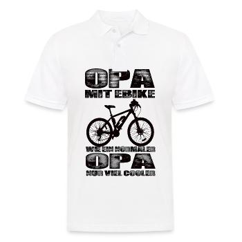 Opa Mit Ebike Wie Ein Normaler Opa Nur Cooler - Männer Poloshirt - Weiß - Vorne - Kai (181cm)