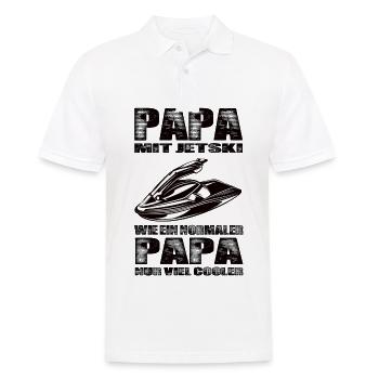 Papa Mit Jetski Wie Ein Normaler Papa Nur Cooler - Männer Poloshirt - Weiß - Vorne - Kai (181cm)