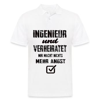 Ingenieur und Verheiratet - Männer Poloshirt - Weiß - Vorne - Kai (181cm)