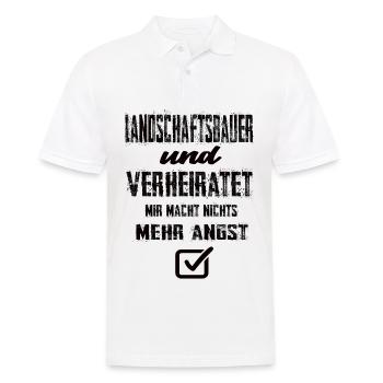 Landschaftsbauer und Verheiratet - Männer Poloshirt - Weiß - Vorne - Kai (181cm)