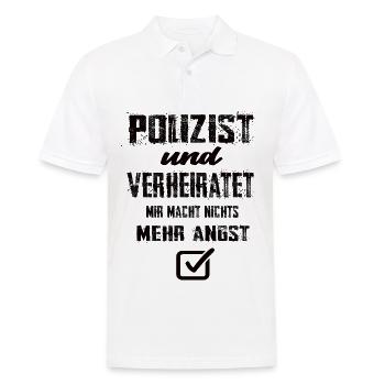 Polizist und Verheiratet - Männer Poloshirt - Weiß - Vorne - Kai (181cm)