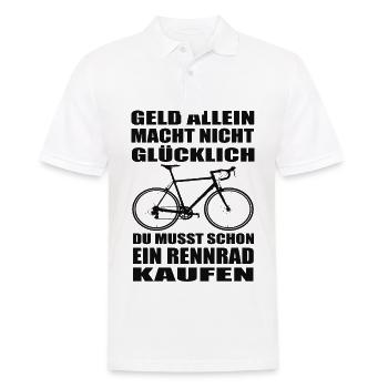 Rennrad - Männer Poloshirt - Weiß - Vorne - Kai (181cm)