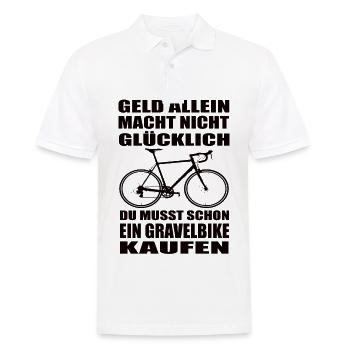 Gravelbike - Männer Poloshirt - Weiß - Vorne - Kai (181cm)