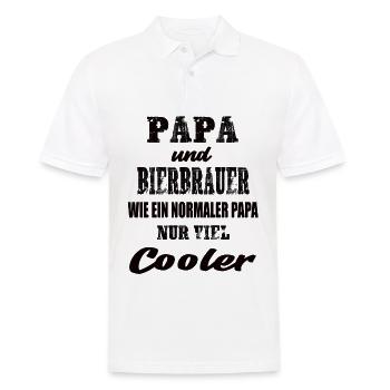 Papa und Bierbrauer - Männer Poloshirt - Weiß - Vorne - Kai (181cm)
