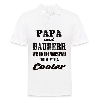 Papa und Bauherr - Männer Poloshirt - Weiß - Vorne - Kai (181cm)