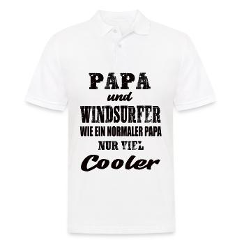Papa und Windsurfer Windsurfen Wassersport - Männer Poloshirt - Weiß - Vorne - Kai (181cm)