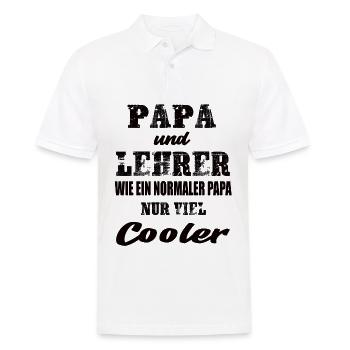 Papa und Lehrer - Männer Poloshirt - Weiß - Vorne - Kai (181cm)