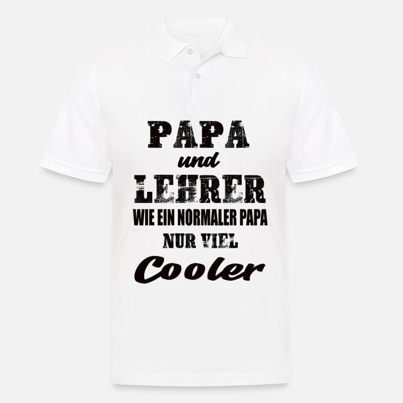 Papa und Lehrer - Männer Poloshirt - Weiß