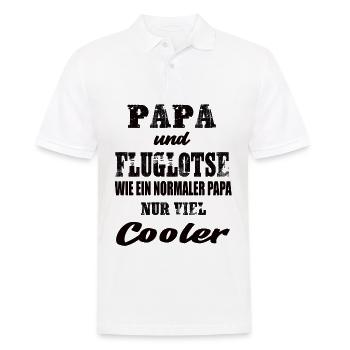 Papa und Fluglotse - Männer Poloshirt - Weiß - Vorne - Kai (181cm)