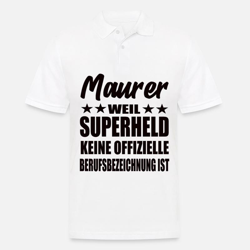 Maurer Superheld Spruch - Männer Poloshirt - Weiß