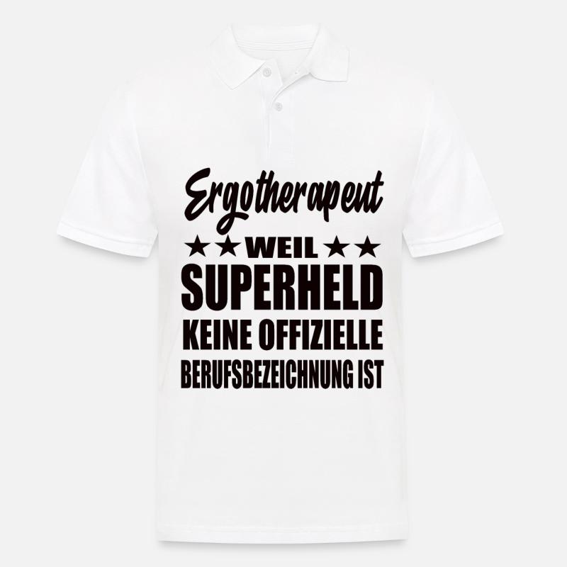 Ergotherapeut Superheld Spruch - Männer Poloshirt - Weiß