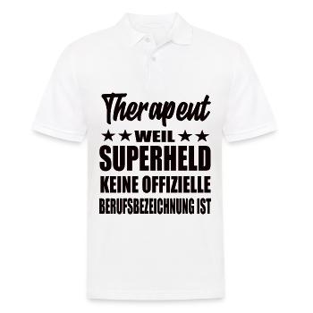 Therapeut Superheld Spruch - Männer Poloshirt - Weiß - Vorne - Kai (181cm)
