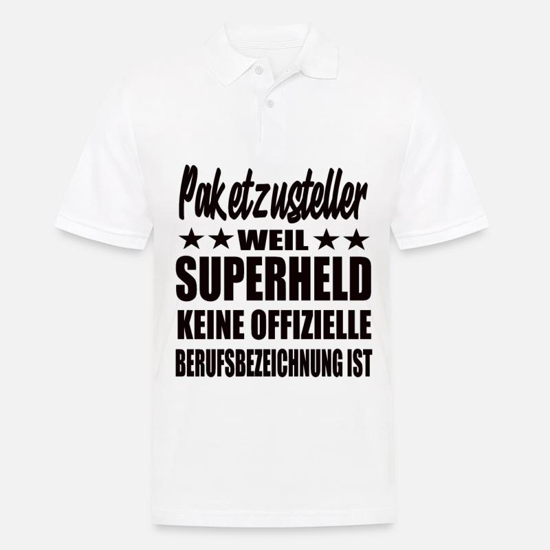 Paketzusteller Superheld Spruch - Männer Poloshirt - Weiß