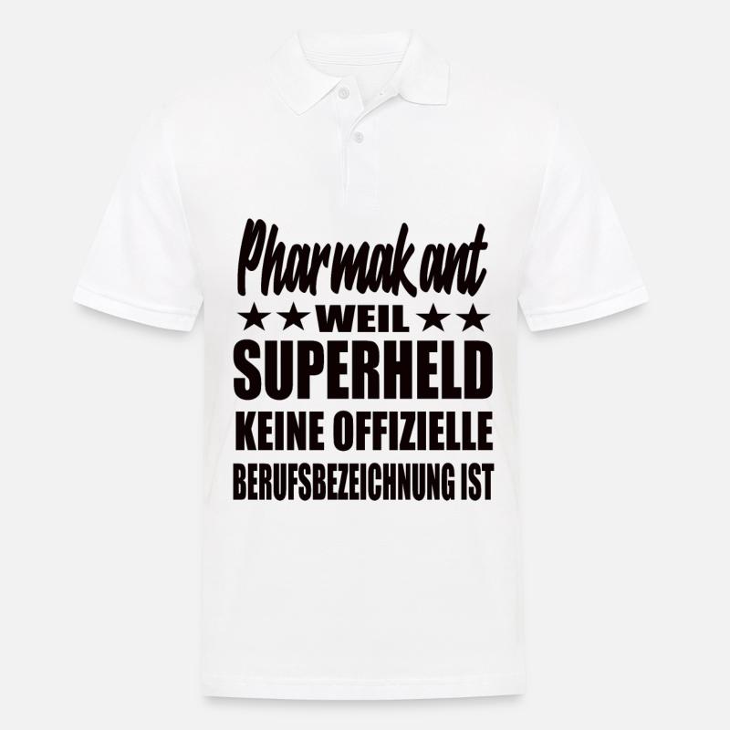 Pharmakant Superheld Spruch - Männer Poloshirt - Weiß