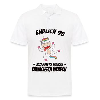 95 Geburtstag Positive Sprüche Zum 95 geburtstag - Männer Poloshirt - Weiß - Vorne - Kai (181cm)