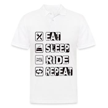 Mangez Sleep Ride Répétez - Polo Homme - blanc - Devant - Kai (181cm)