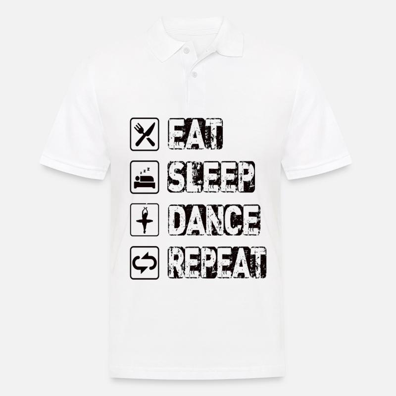 Manger Sommeil Danse Répéter - Polo Homme - blanc