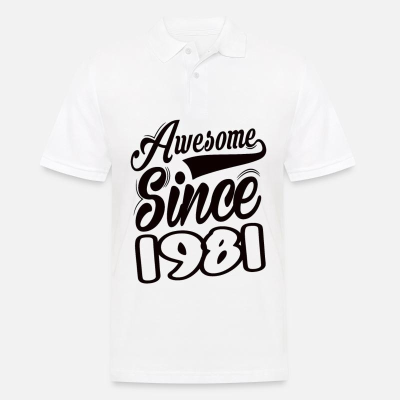 Awesome Since 1981 - Männer Poloshirt - Weiß