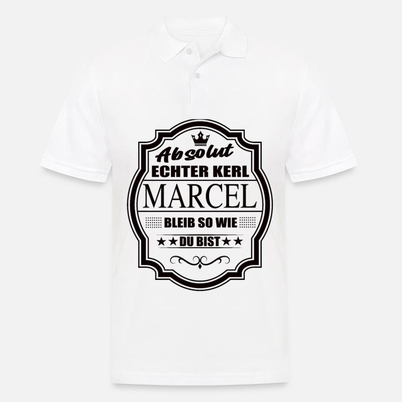Absolut Echter Kerl Marcel Bleib So Wie Du Bist - Männer Poloshirt - Weiß