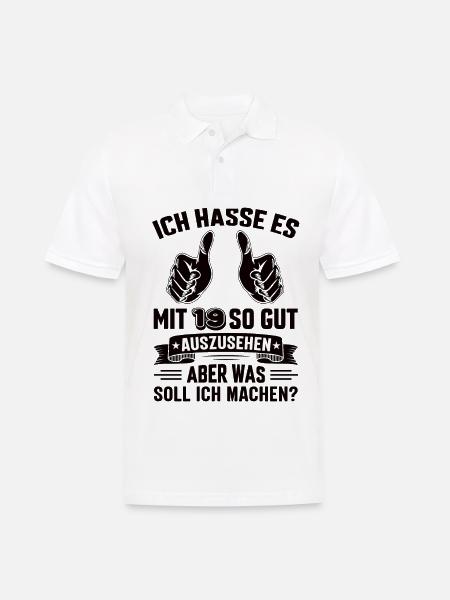 19 Geburtstag 19 Jahre 19 Lebensjahr 19 Lebenalter - Männer Poloshirt - Weiß