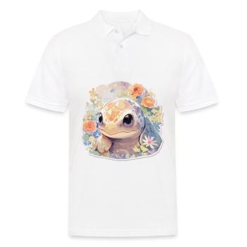 Tortue Lézard Tortue Bébés Tortues - Polo Homme - blanc - Devant - Kai (181cm)
