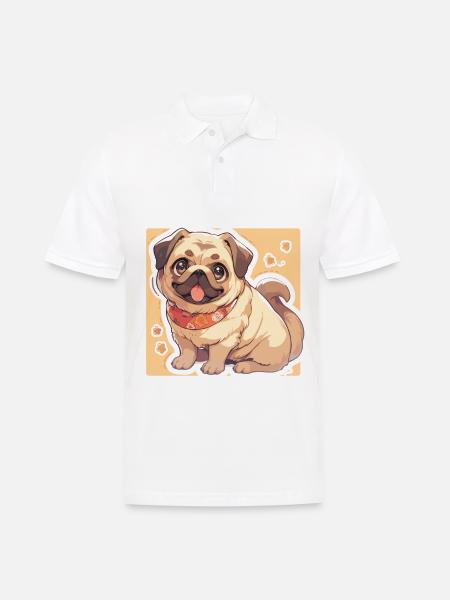 Mops Mops Hund Mops Leben Mops Geschenke - Männer Poloshirt - Weiß