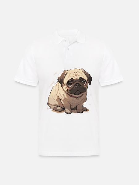 Mops Mops Hund Mops Leben Mops Geschenke - Männer Poloshirt - Weiß