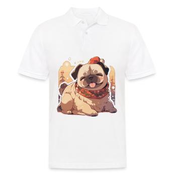 Carlin Carlin Chien Carlin Noël Carlin Noël - Polo Homme - blanc - Devant - Kai (181cm)