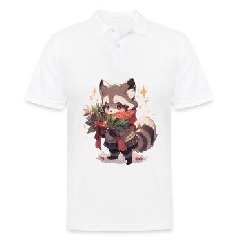 Waschbär Waschbären Waschbär Baby Wachbären - Männer Poloshirt - Weiß - Vorne - Kai (181cm)
