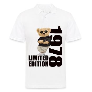 Limited Edition 1978 Bär Bären Geburtstag 1978 - Männer Poloshirt - Weiß - Vorne - Kai (181cm)