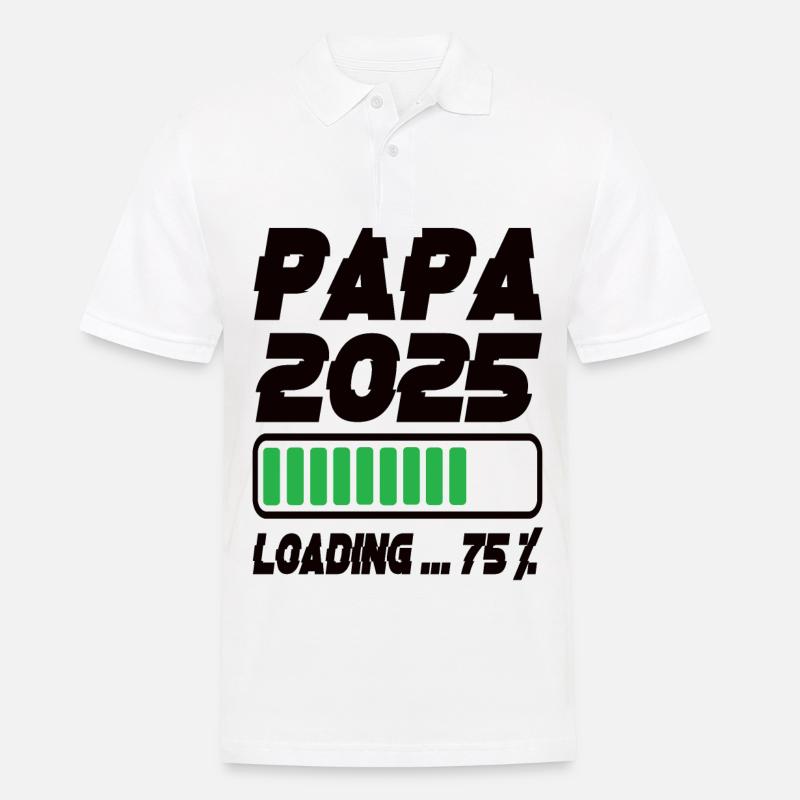 Papa 2025 Loading - Männer Poloshirt - Weiß