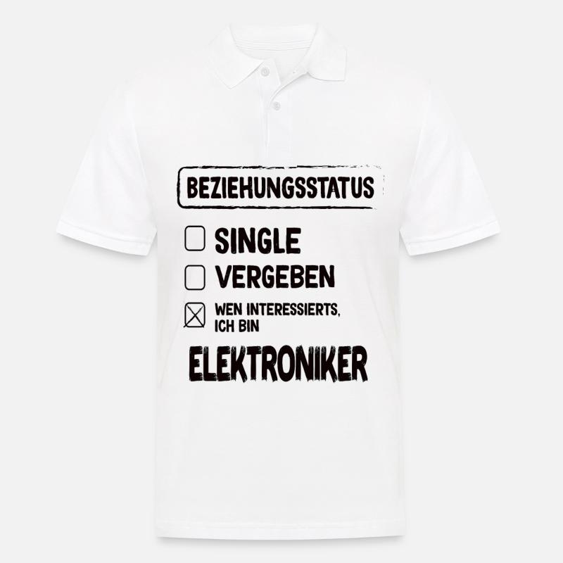 Electronics Technician Relationship Status - Men's Polo Shirt - white